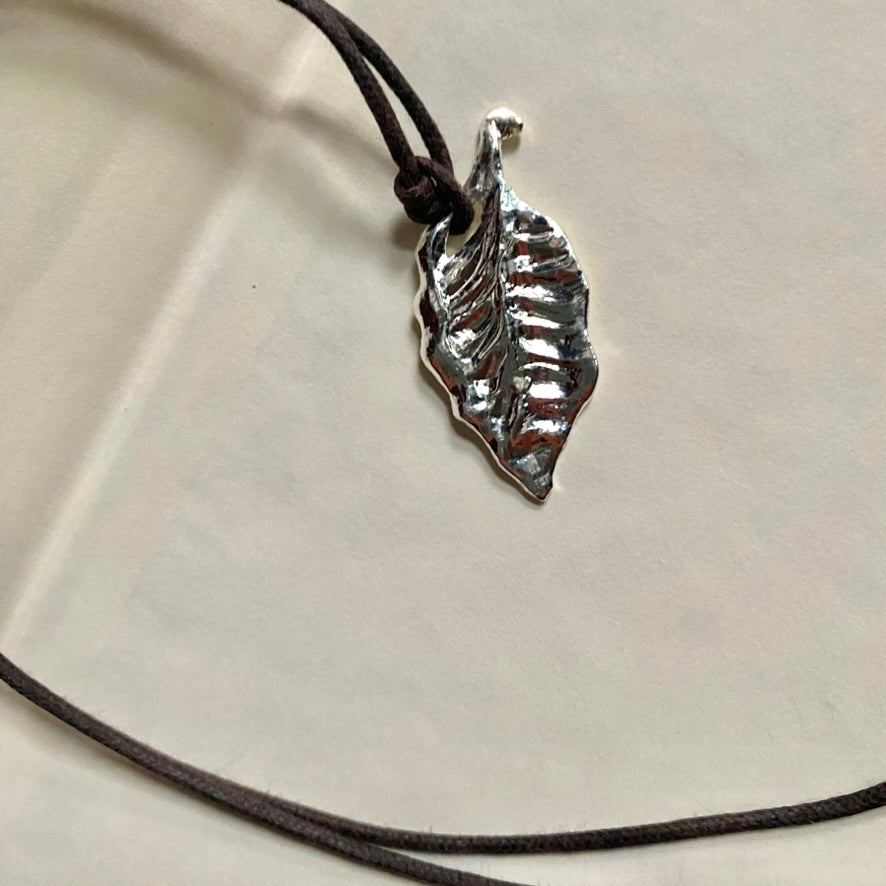 Silver Leaf Pendant Necklace