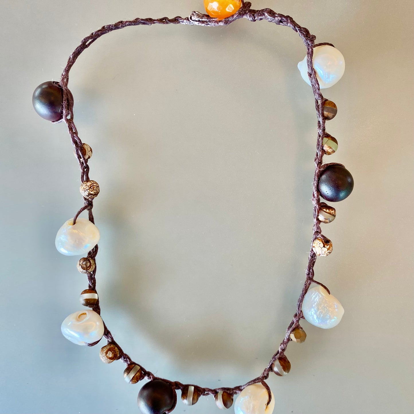 Pearl and Bead Choker Necklace