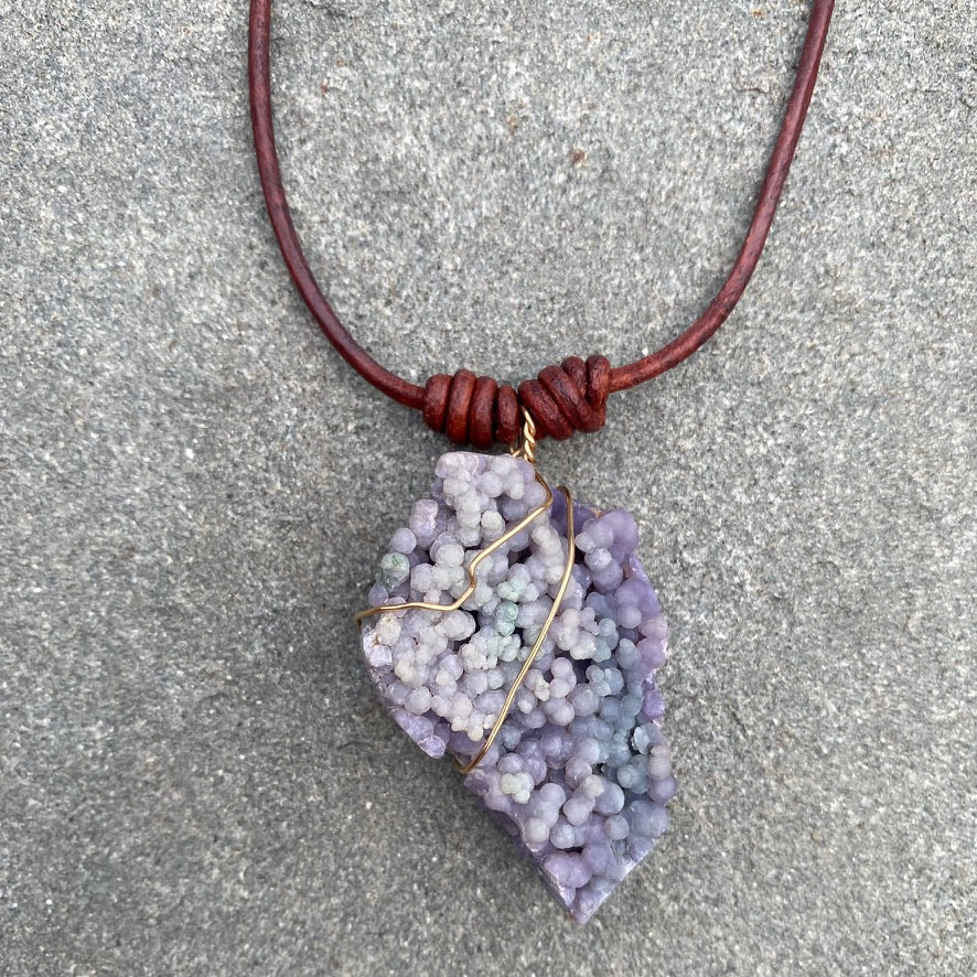 Grape Agate Pendant Necklace