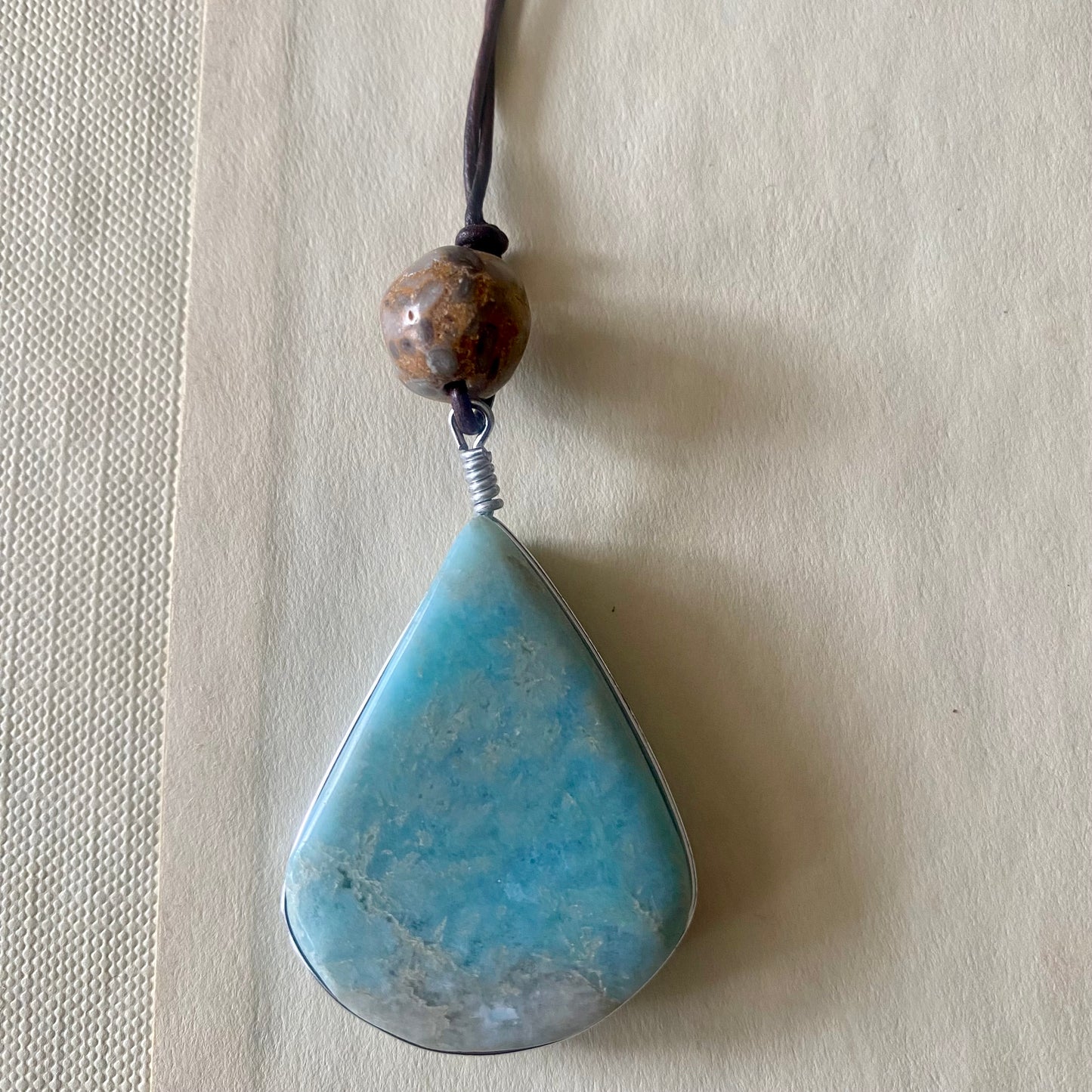 Larimar Leather Necklace