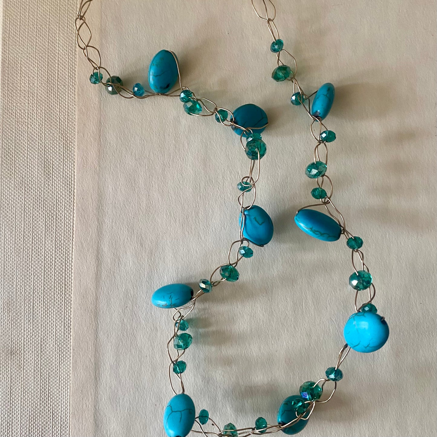 Turquoise crochet necklace