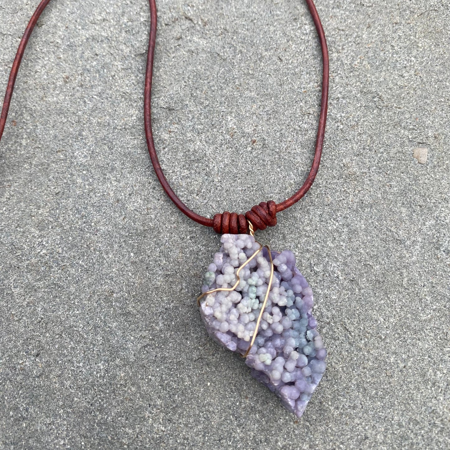 Grape Agate Pendant Necklace
