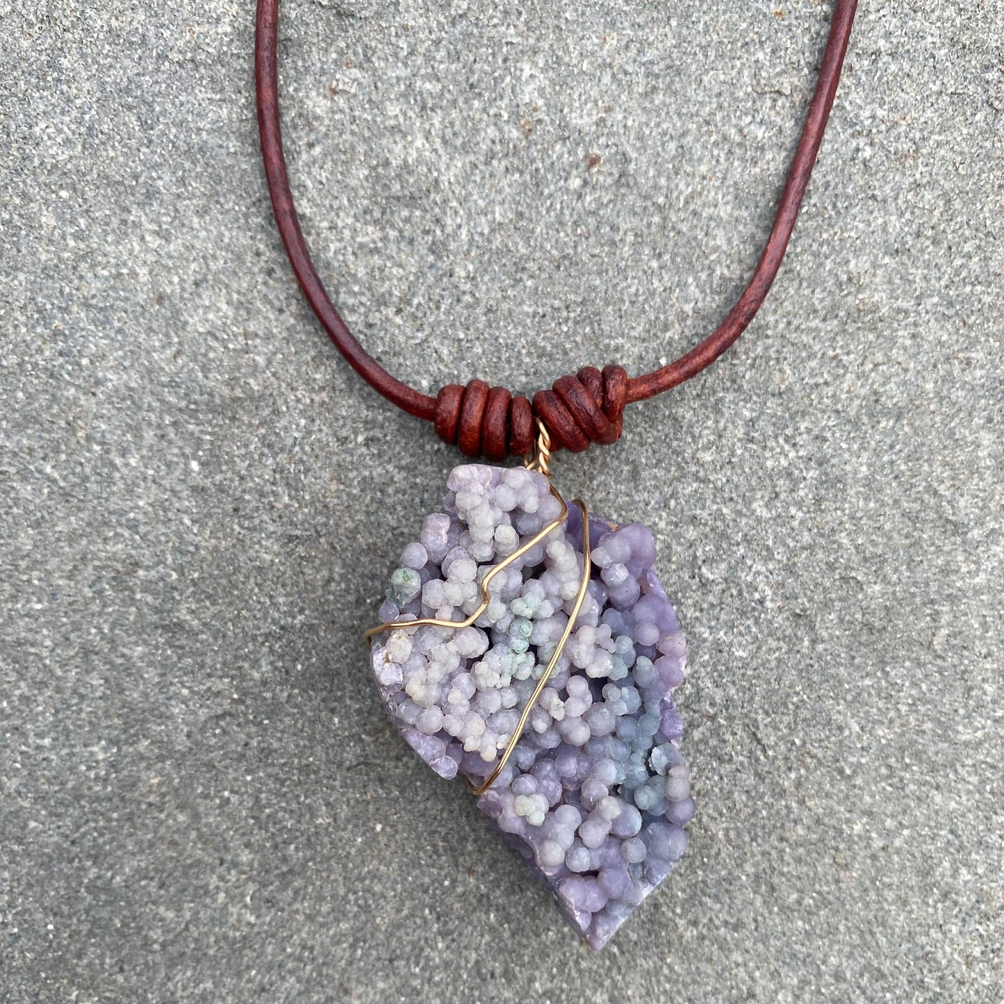 Grape Agate Pendant Necklace