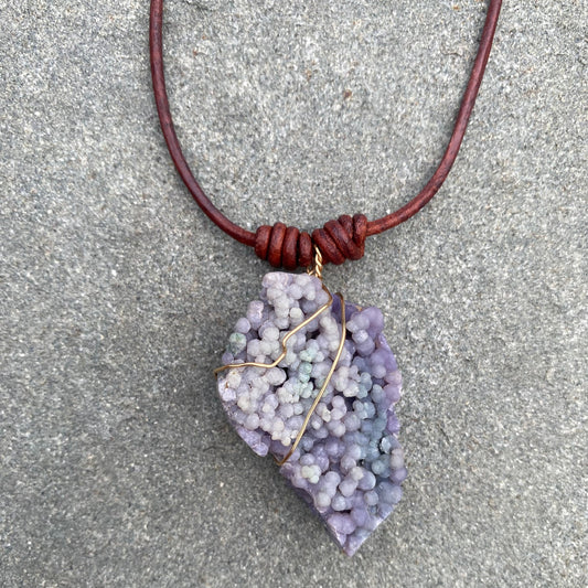 Grape Agate Pendant Necklace