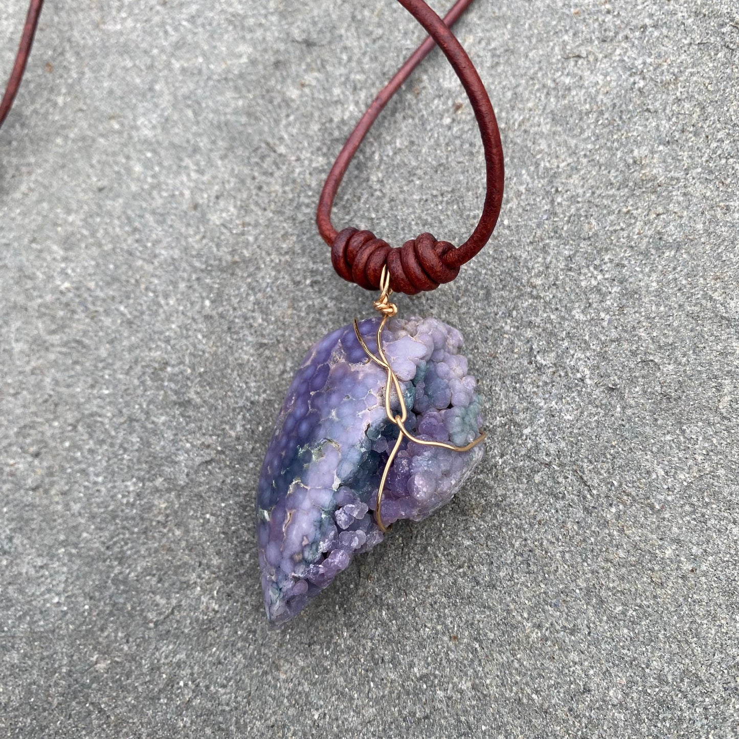 Grape Agate Pendant Necklace