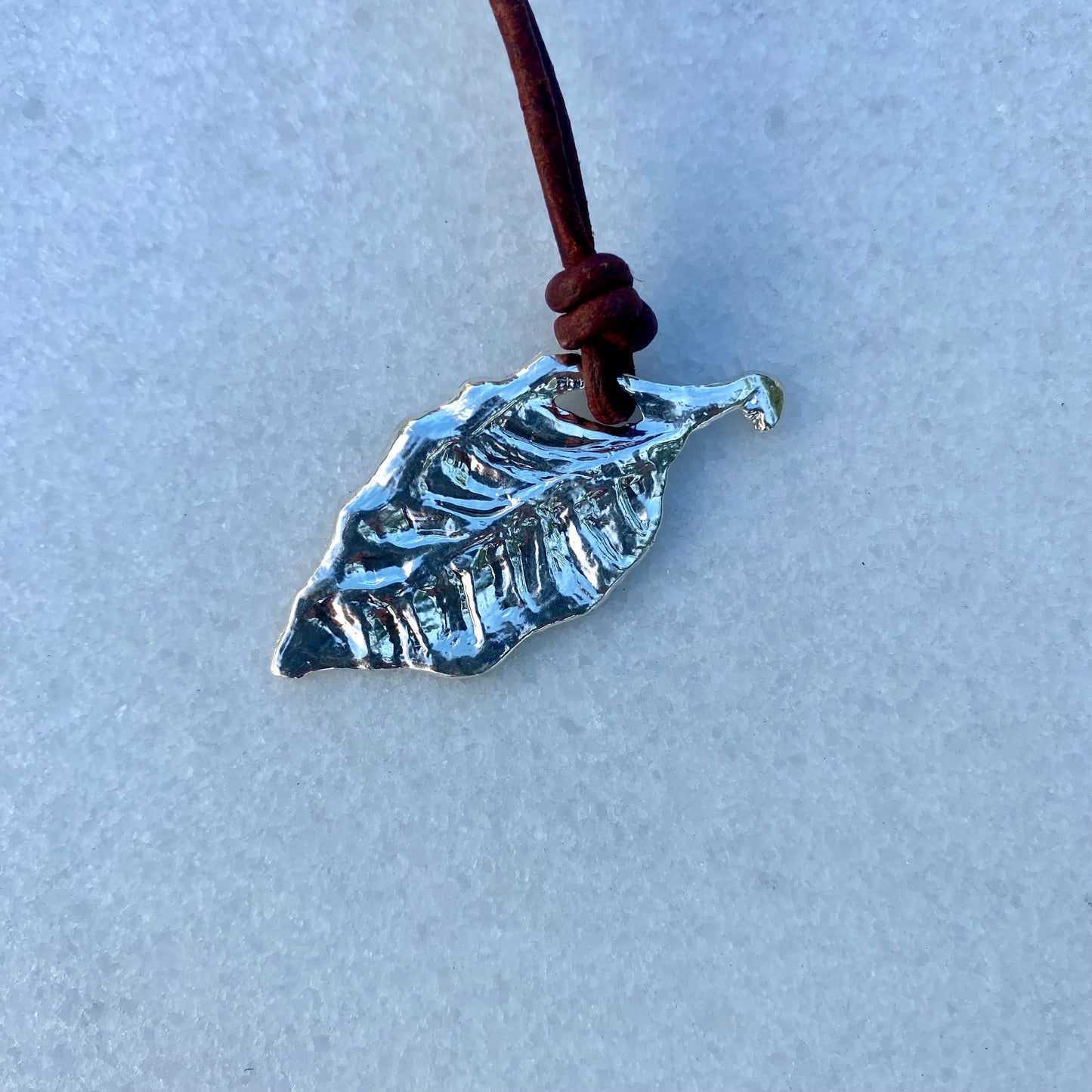 Silver Leaf Pendant Necklace